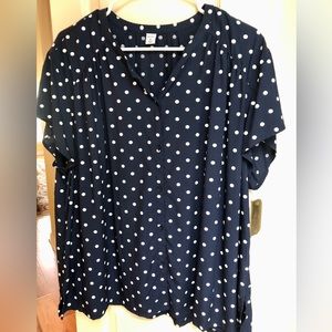 Old Navy navy/white polka dot.  Worn twice like new condition.